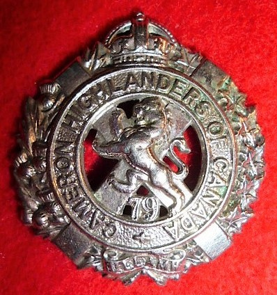 MM224 - 79th Cameron Highlanders WM Voided Collar Badge, c. 1910